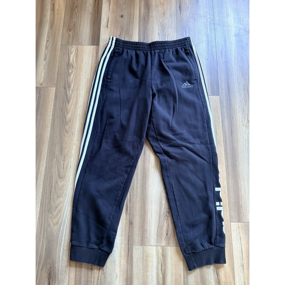 Adidas Sweatpants Joggers Black White Men's Large Cotton Blend Pockets Soft